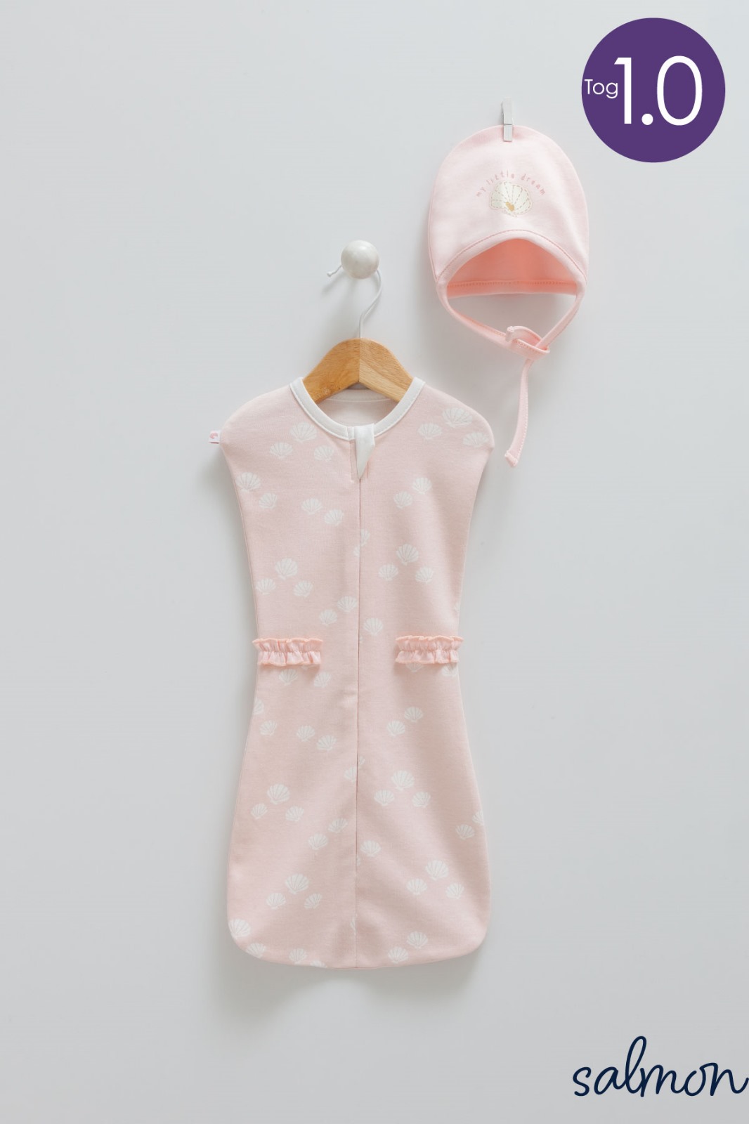 Caramell Sweet Dream Swaddle and Hat - Shells