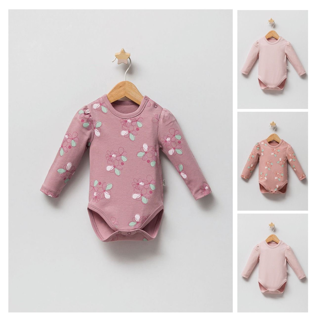 2-PACK OF PLAY IN FLOWERS LONG SLEEVE BODY SET (FOR 0-1-3-6-9 MONTH) 