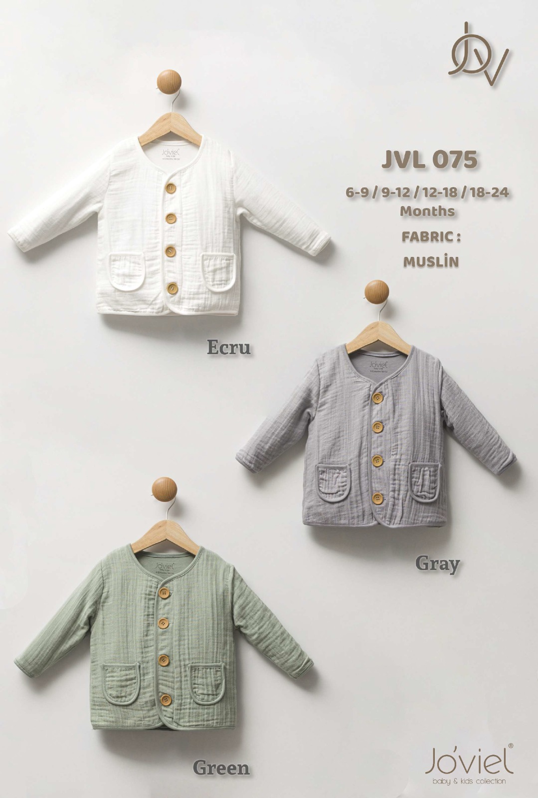 JOVIEL Baby & Kids Collection - Baby Muslin Cardigan