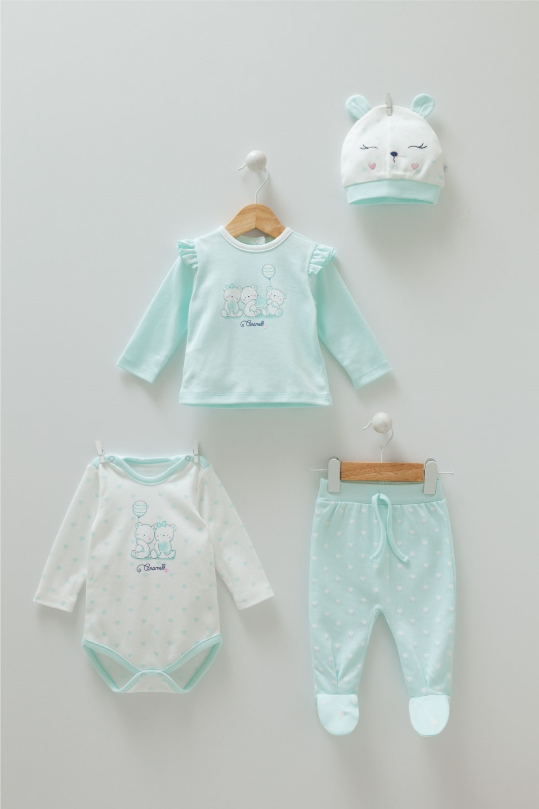 Caramell Newborn Baby 4-Pack Hospital Set