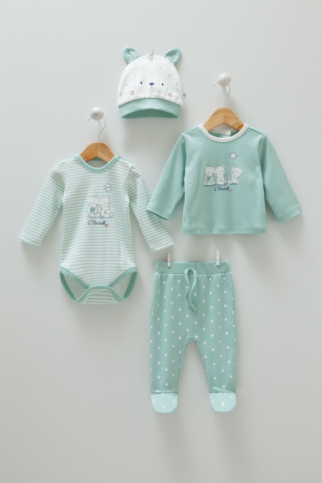 CARAMELL Star Bear Series 4-Pack of Baby Clothes Set