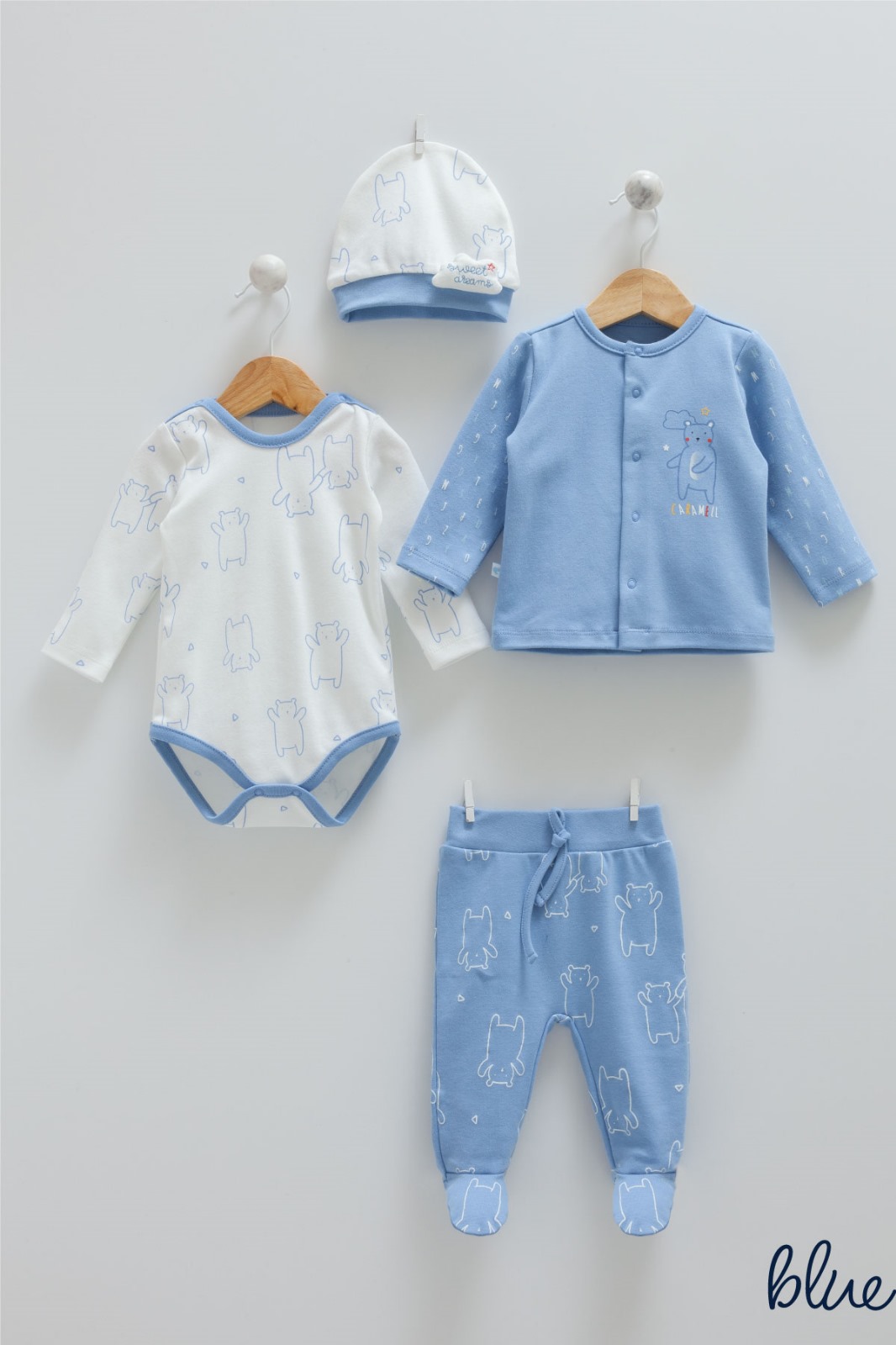 Caramell Star Bear Series 4-Pack of Baby Clothes Set