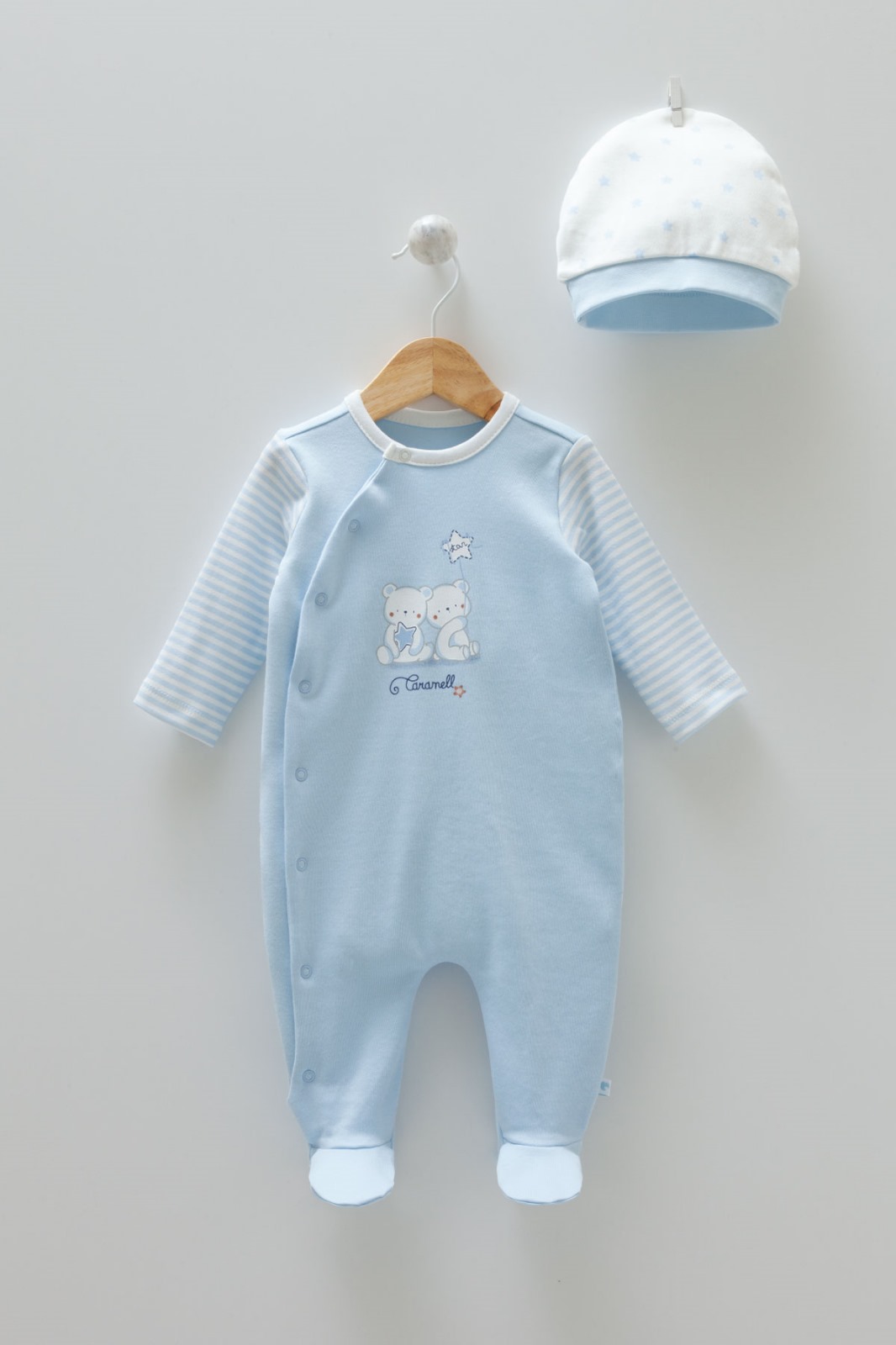 Caramell Star Bear Series Baby Sleepsuit