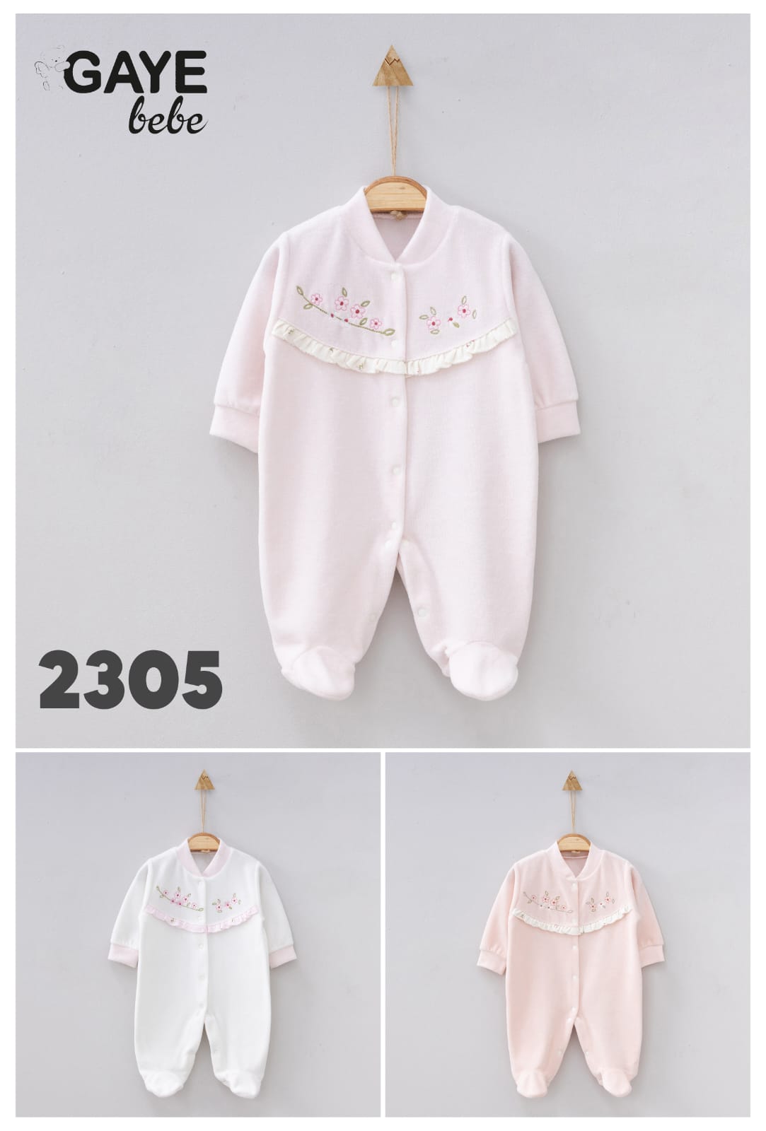 Gaye Bebe Velvet Baby Sleepsuit