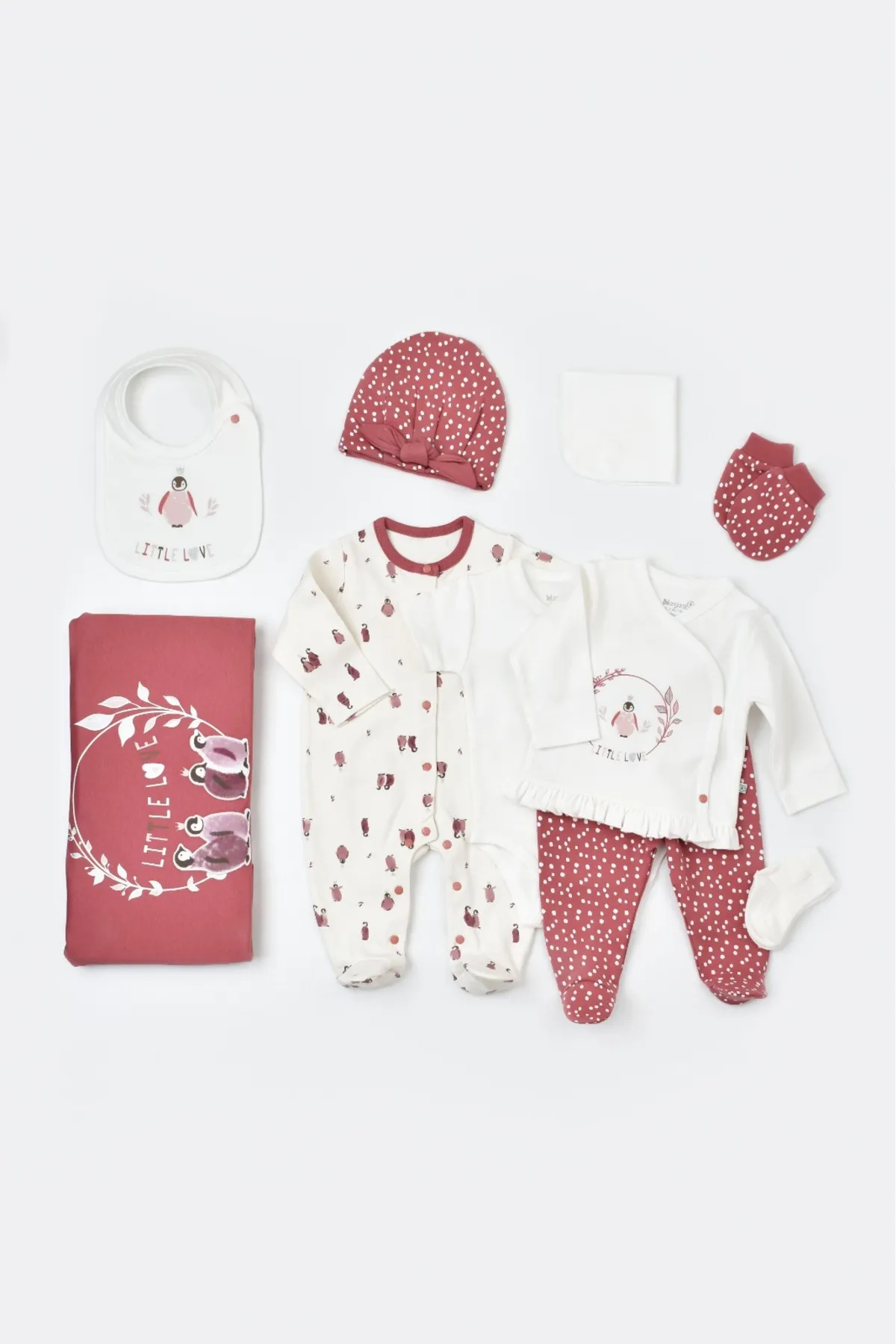 Bibaby - Biorganic Little Love 10-Piece Newborn Hospital Set (Rose Dry)