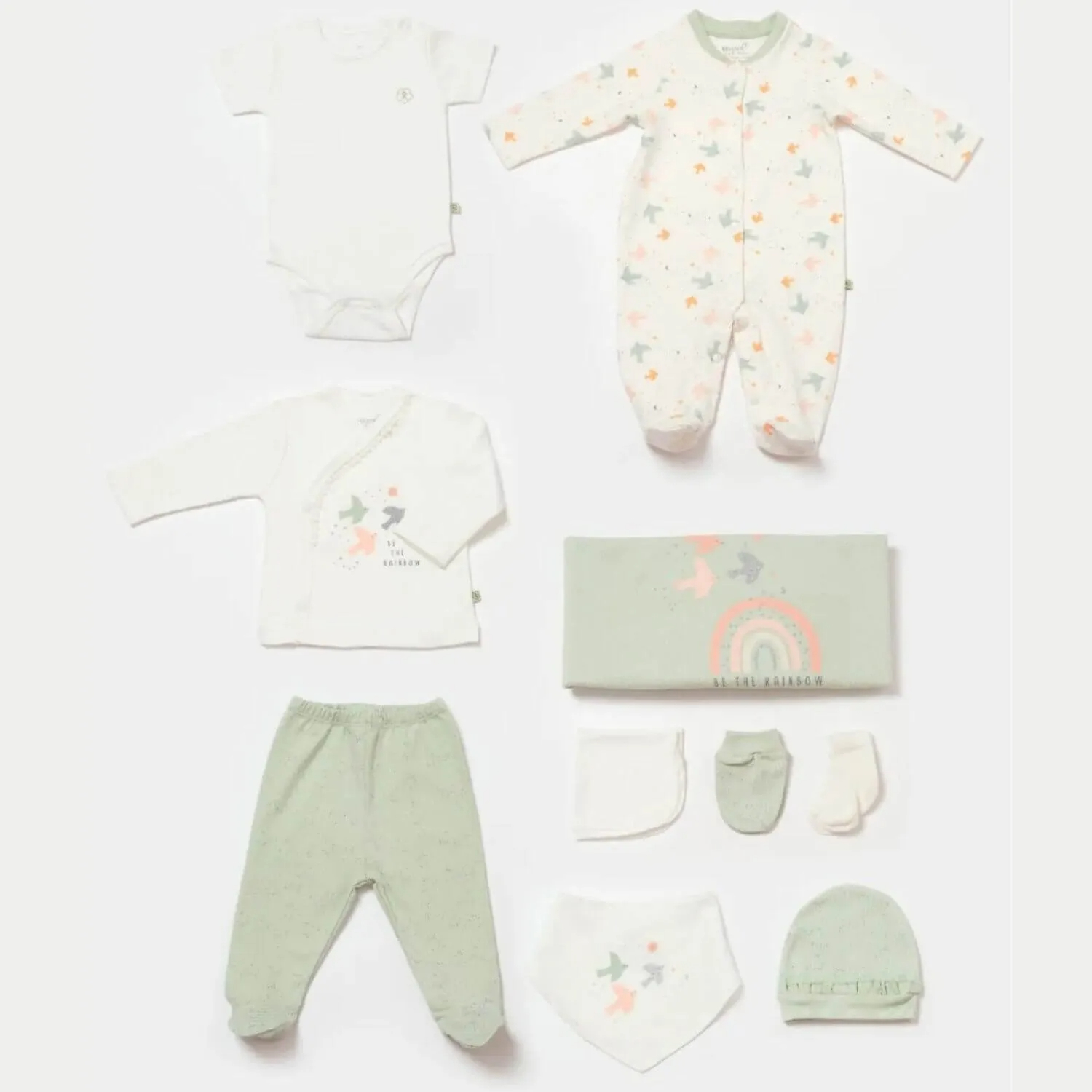 Bibaby Organic Tiny Birds 10'Piece Newborn Hospital Set