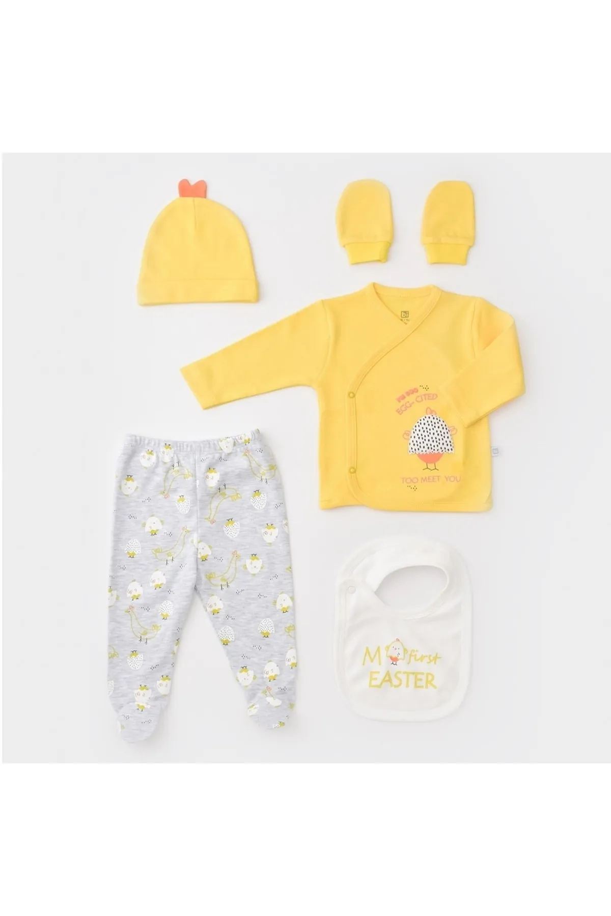 Bibaby Chick And Chick 5-Piece Newborn Hospital Set (Yellow)