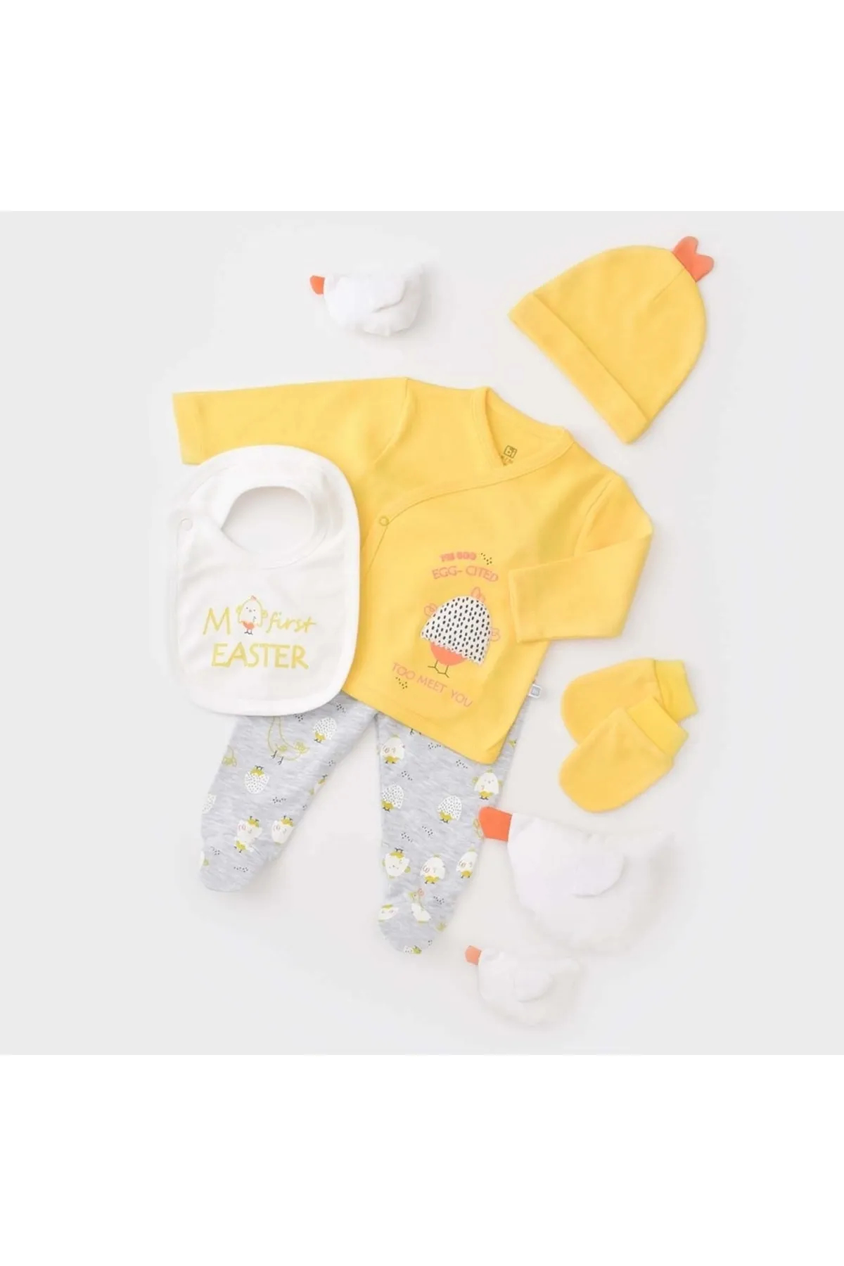 Bibaby Chick And Chick 5-Piece Newborn Hospital Set (Yellow)