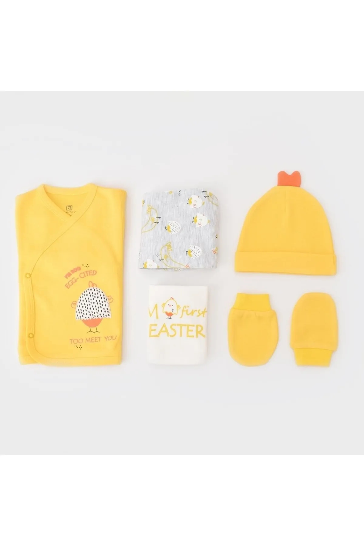 Bibaby Chick And Chick 5-Piece Newborn Hospital Set (Yellow)