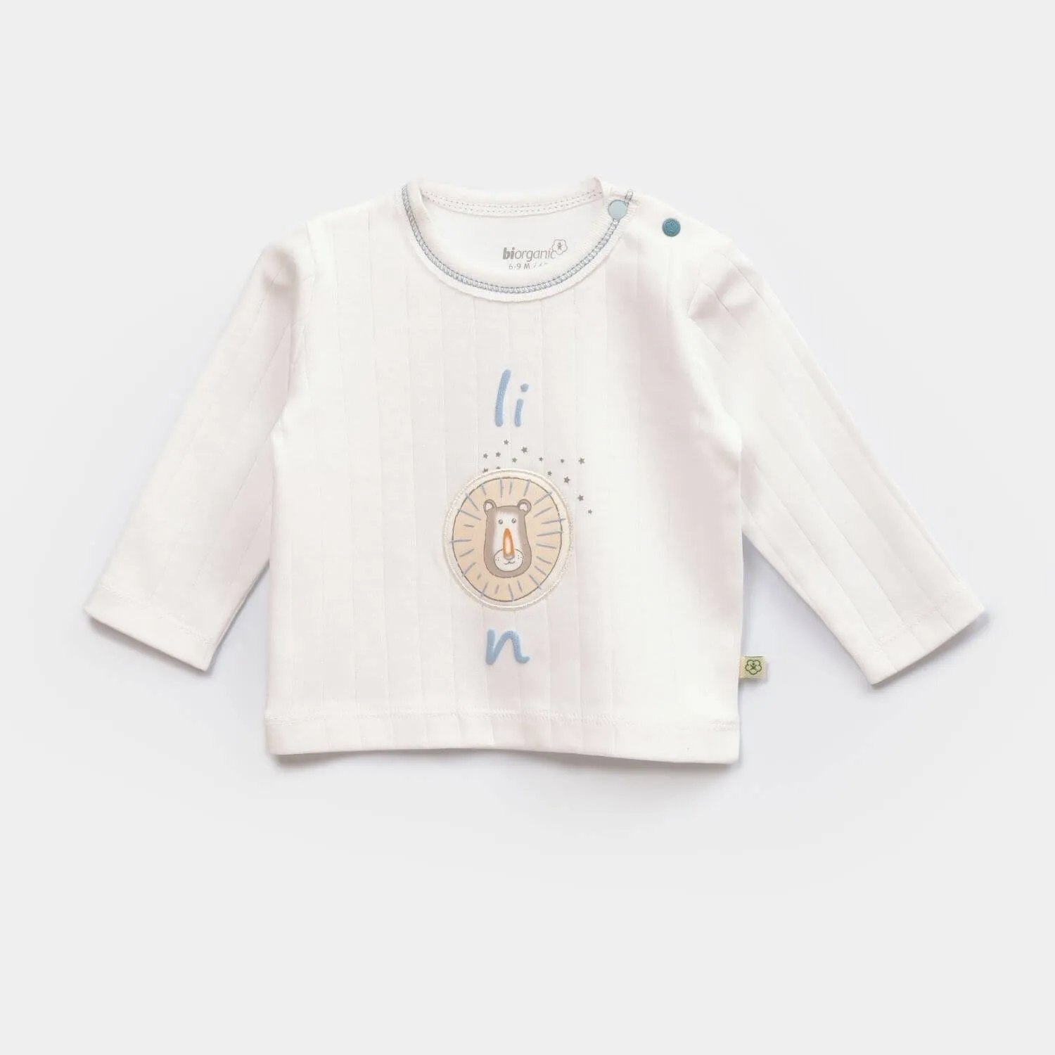 Bibaby-Biorganic Brave Lion Sweatshirt (Ecru-Petrol)