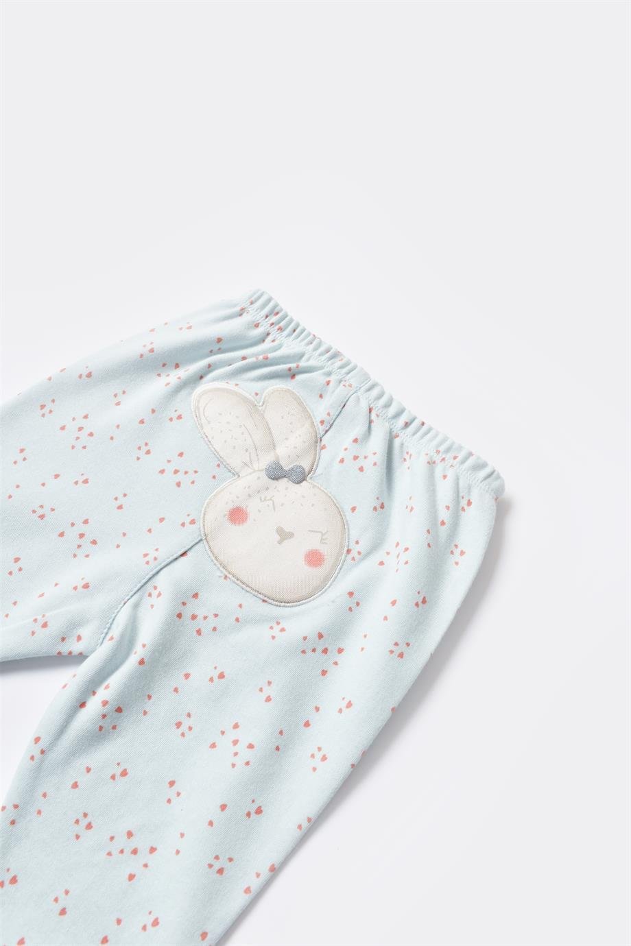 Bibaby-Biorganic Pretty Ears Bunny Footed Trousers (Mint Green)