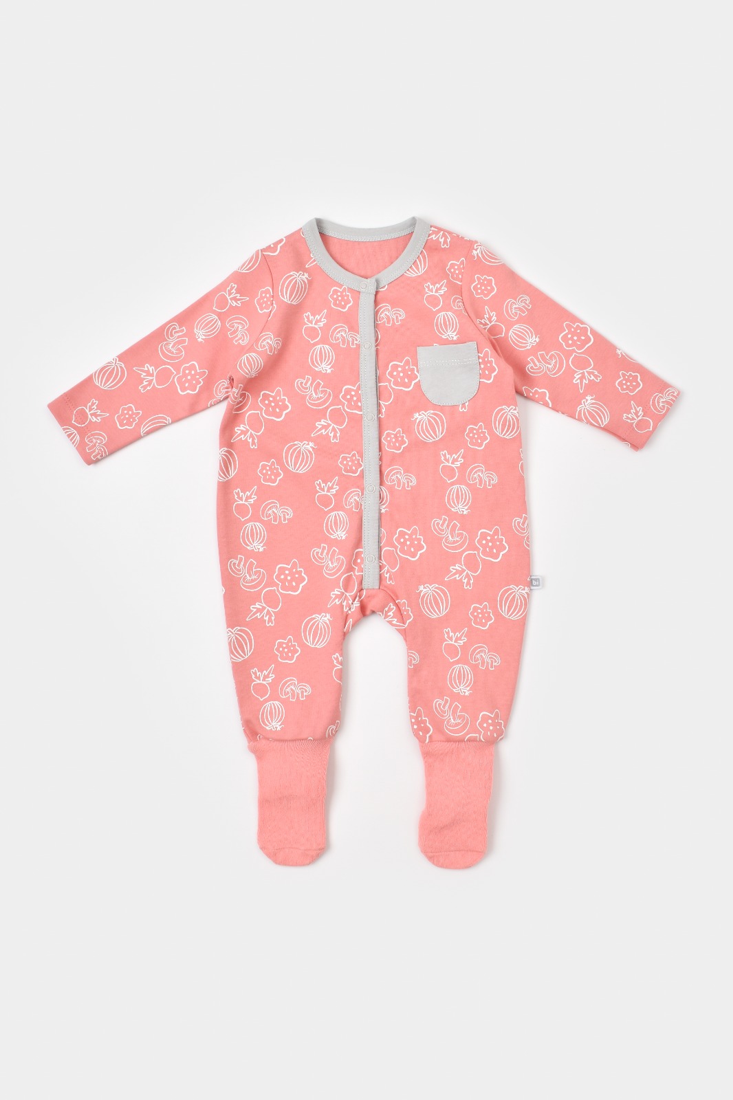 Bibaby Winter Is Good Footed Romper (Salmon - Lilac)