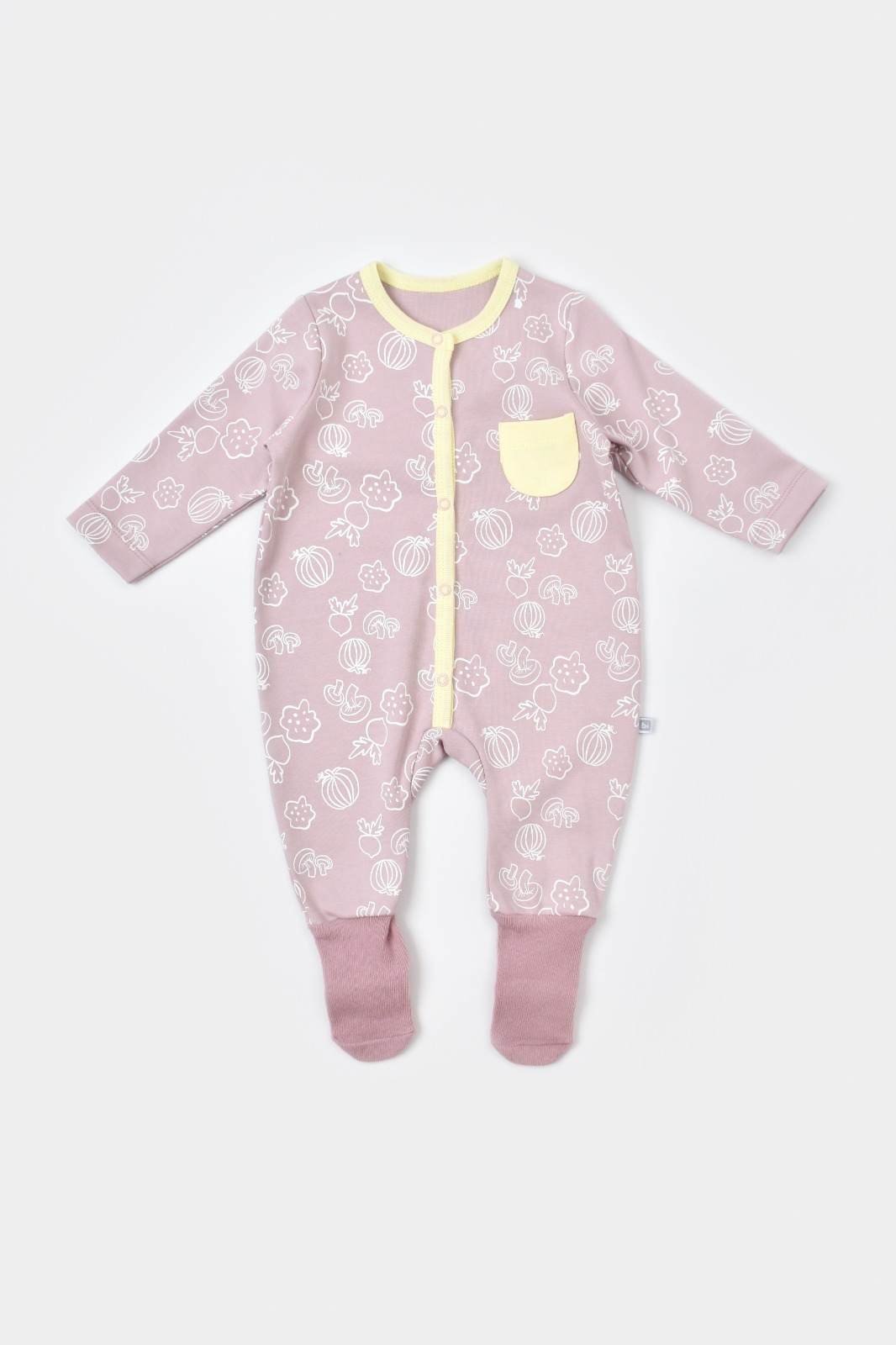 Bibaby Winter Is Good Footed Romper (Salmon - Lilac)