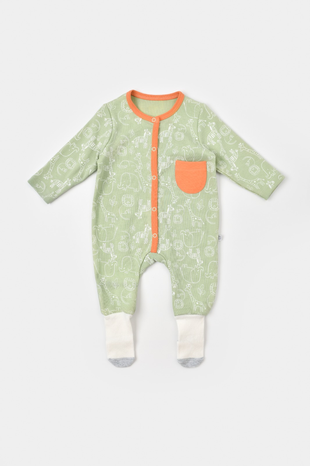 Bibaby Zoo Is Good Footed Romper (Yellow - Green)