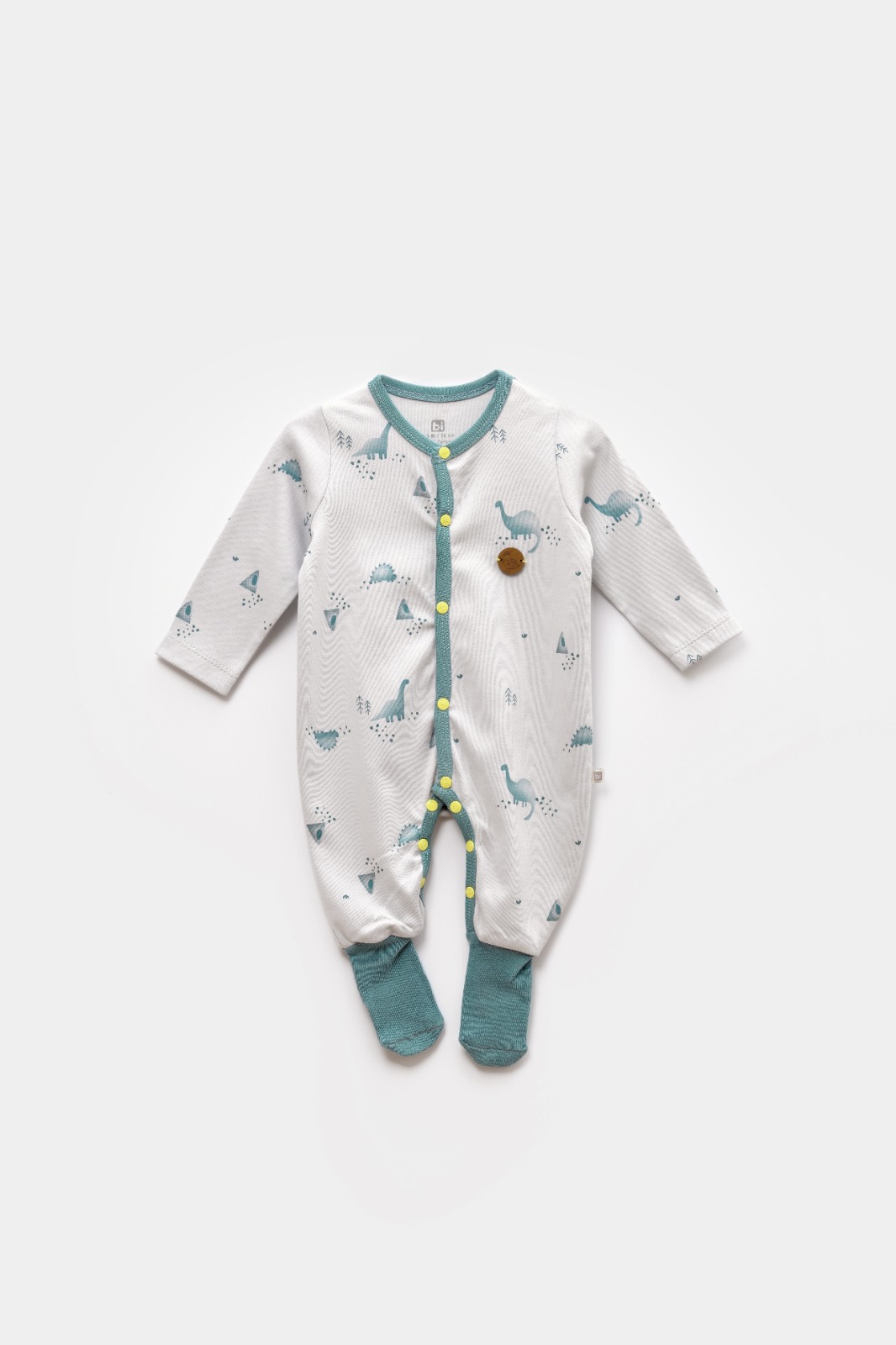 Bibaby My Little Dinosaur Footed Newborn Baby Romper