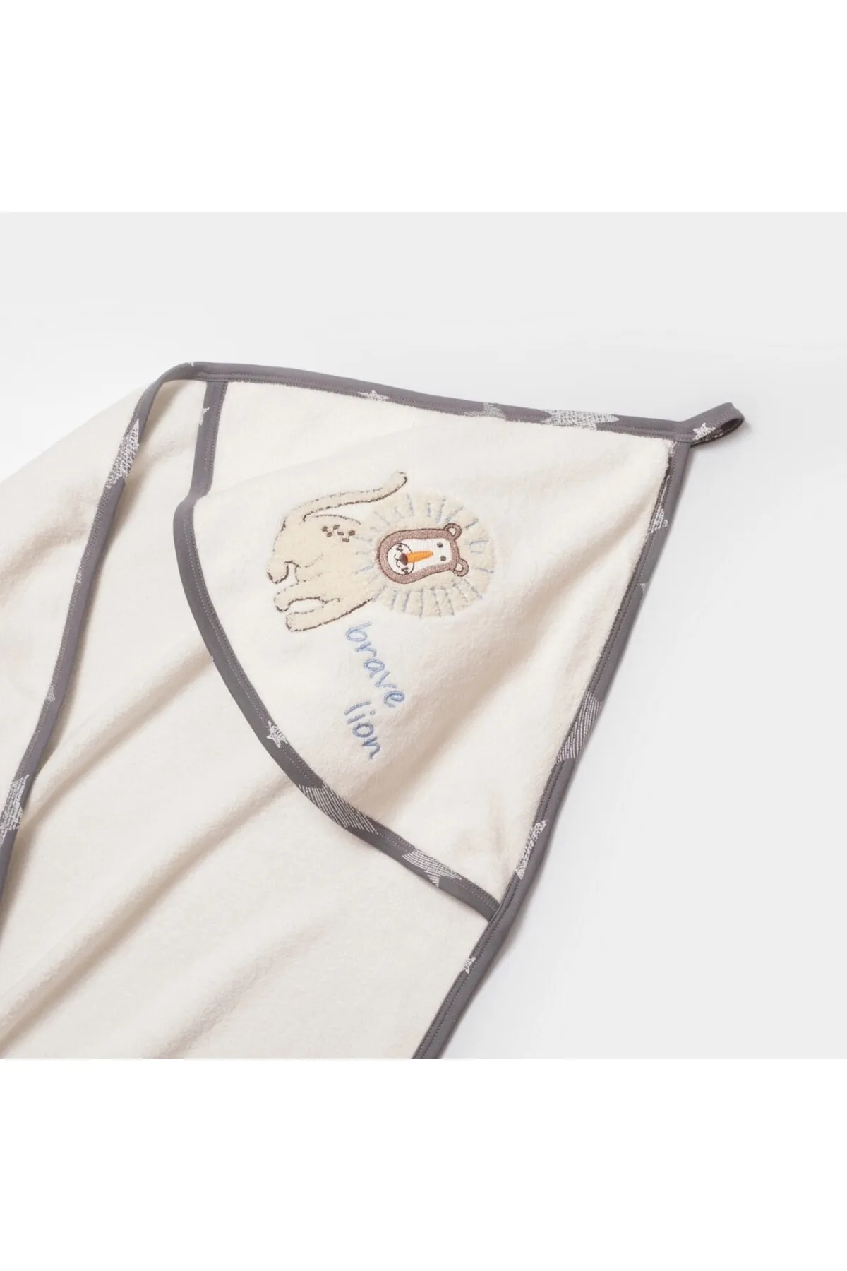 Bibaby-Biorganic Brave Lion Baby Hooded Towel (85x90 cm)