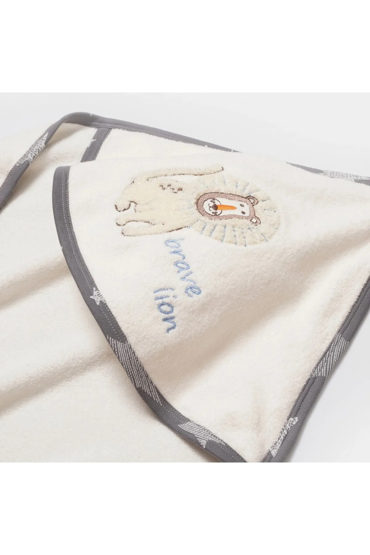 Bibaby-Biorganic Brave Lion Baby Hooded Towel (85x90 cm)